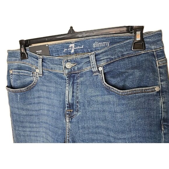 7 For All Mankind NWT Men's Slimmy Slim Straight Fit Jeans Size 34 Champlin t22 - Picture 7 of 9